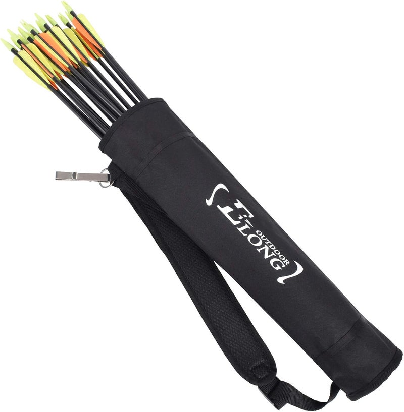 Yls Archery Hip and Back Quiver for Arrows - Black Arrow Quiver for Kids and Adults - Adjustable Arrow Holder with a Padded Strap and Belt Clip - Archery Accessories for Field and Practice - Image 1